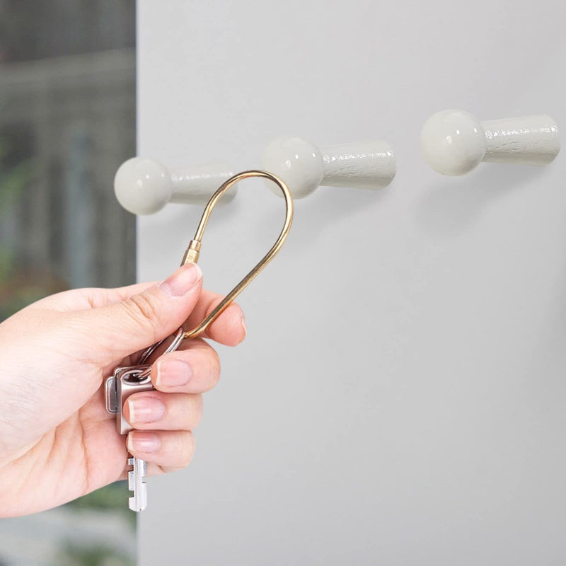 Svaitend Screw-On Solid Wood Hook Coat Hook Towel Hook Shaker Pegs for Bathroom Livingroom Garden 10 Pieces (White Paint) - Image 5